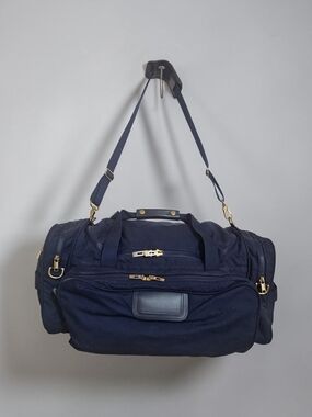Andiamo Navy Canvas Weekender Duffel Bag